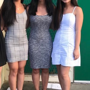 grey knee length dress bodycon